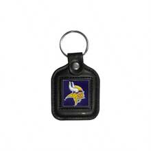 - Llavero cuadrado de piel para adultos - + Talla Única + Negro - Ver 3