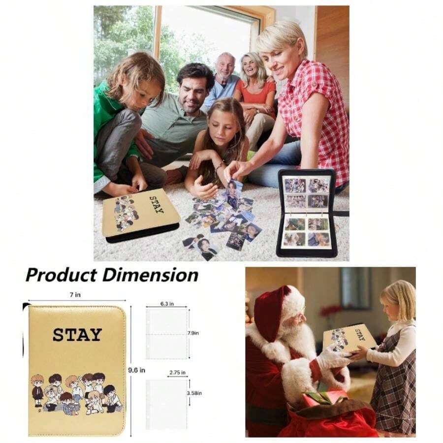 Trading Photocard Binder, Cute Photo Album Cartoon Card Holder Book Storage 400 Cards With Sleeves Lomo Cards -, Idol Photo Protect Beige - 米色 - 查看 1