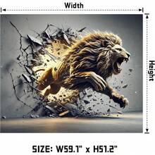 AOHMPT 3D Tapestry, 59"X51" Animal Print Poster, Lion Tapestry,Wall Art Painting For Bedroom And Living Room 59"X51" - Nhiều màu - Xem 9