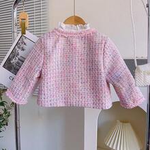 2pcs Girls Short Jacket And Skirt Set, Fashion Autumn/Winter - Pink - View 4