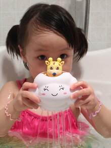 婴儿洗浴用品、儿童淋浴盆、雨云图案、男女宝宝戏水玩具、婴儿玩具、洗澡玩具、婴儿必需品、婴儿洗澡玩具、幼儿玩具、婴儿用品、婴儿洗澡玩具、女宝宝玩具、泳池玩具、儿童浴室 - 下雨的雲朵小鹿 - 查看 11