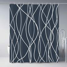 Punkray Grey And White Striped Polyester Shower Curtain For Bathroom With Hooks, Curtains 72 Inches Long, Weighted Hem, Waterproof Bath Accessories Hotel Style - Machine Washable - A - Xem 1