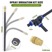 360 Adjustable Drip Irrigation System - 30FT Garden Watering System With 10 Nozzles, Garden Irrigation System, Greenhouse Accessories, Atomizing System Yard, Lawn, Plants, 5/16 Inch Hose - Without Timer + 30FT - View 8