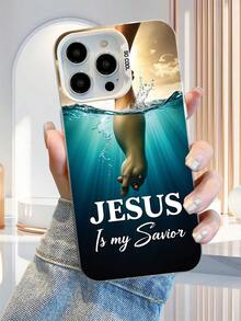 Christian Jesus Is My Savior Print Phone Case For IPhone  Religious Style Protective Cover For Women Men - Black - View 6