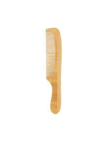 Bamboo & Wood Wide-Tooth Hair Brush With Handle, Fine-Tooth Bangs Straightening Comb, Anti-Static & Tangle-Free, Suitable For Home, Travel, Hotel Use, Gift Comb