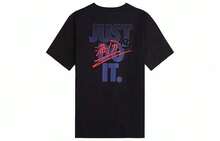 Nike Dri-FIT卡通字母圖案印花幽默運動休閒圓領短袖落肩袖T卹 - 黑色 - 查看 1