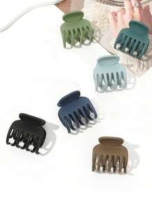 6 件套迷你发爪，莫兰迪色系，6 色套装，适合高髻造型，简约日常发饰