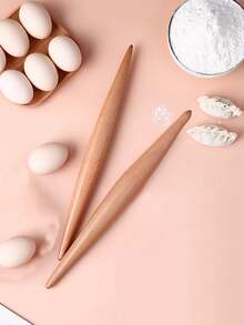 1pc Beige Multifunctional Wooden Rolling Pin, Suitable For Baking, Dumplings, Noodles, Etc. - Multicolor - View 4