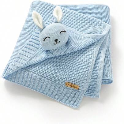 Soft Fleece Security Blanket for Newborns Infants Toddlers in Blue Color Ideal for Napping and Comfort