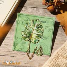 新款复古叶子书签，高端银杏和幸运四叶草优雅学生奖纪念阅读书签 - 彩色 - 查看 5
