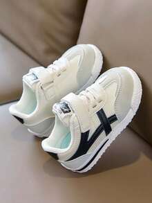 2双装幼儿儿童真皮软底防滑魔术贴低帮拼接运动鞋，男女童均适用，适合3-12岁儿童，春秋季款 - 黑色 - 查看 5