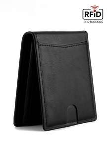 1pc Horizontal Multi-Functional Card Holder, Casual European & American RFID Blocking Card Wallet, Vintage Purse, Best Valentine's Day Gift, Solid Color PU Leather - Multicolor - View 9