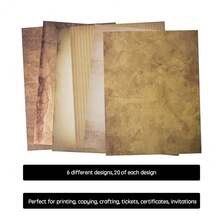 120 Aged Paper - Antique LooFKing Vintage Papers With Classic Aged Paper Designs - Six Unique Old LooFKing Designs - Printable Writing Paper, 8.5 X 11 Inches (Pack Of 120) - 120AGEDPAPER - 查看 4