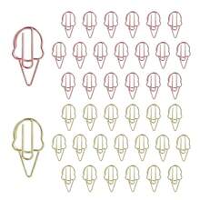 OWLFAVO 40pcs Ice Cream Shape Paper Clips With Clear Box, Rose Gold And Yellow Gold, Funny Cute Paperclips Bookmarks Planner Clips For Fun Office Supplies Schoolsss Gifts Wedding Decoration - 冰淇淋40個 - 查看 1