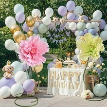 3米/9.84英尺PVC铝塑管可弯曲花杆底座，婚礼装饰派对道路花杆，生日派对背景支架 - 綠色 - 查看 6