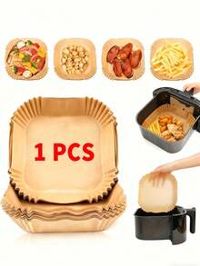 1/50/100 Sheets Square Disposable Air Fryer Liners Fits 2-8 Quart Air Fryers Non-Stick Oil-Resistant Baking Paper Food Container Liner Chef Recommended Kitchen Masterpiece Compatible With Frying Pan & Baking Tray For Frying, Baking, Cooking, Roasting & Microwave Heating House Essentials Essential Kitchen Supplies - Multicolor - View 16