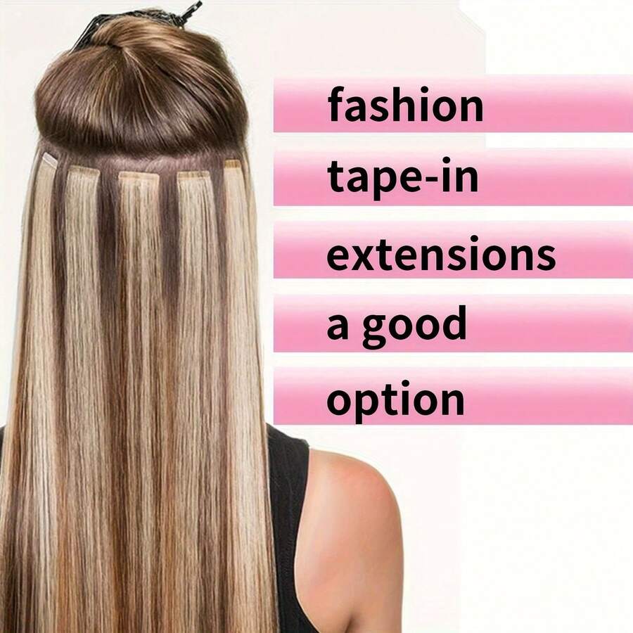 High-Quality Remy Tape In Human Hair Extensions 10pcs 12-22Inch Silky Straight | Invisible Seamless Double-Sided Skin Weft | Beginner-Friendly Easy To Wear & Reusable | Zero Shedding Long-Lasting | Portable Compact For Travel & Touch-Ups | Romantic Length & Volume | Must-Have Hairpieces For Cosplay Character Creation & Daily Fashion Looks