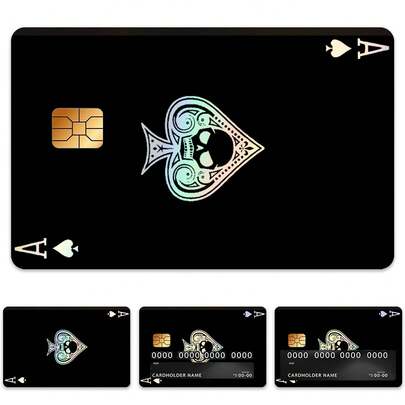 4 Peças Adesivos Coloridos para Cartão de Crédito, Adesivos Decorativos Personalizados Resistentes à Água e Arranhões, Adequados para Cartões de Crédito/Débito/Transporte