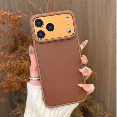 防震纯色材质棕色哑光透明手机壳，适用于 17、17 Pro、17 Air、17 Pro Max、11、11 Pro、11 Pro Max、12、12 Pro、12 Pro Max、13、13 Pro、13 Pro Max、14、14 Pro、14 Plus、14 Pro Max、15、15 Pro、15 Plus、16、16 Pro、16 Pro Max、16 Plus，春季礼物