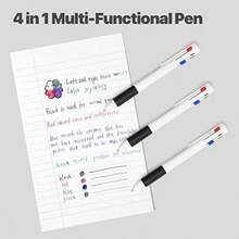 4-In-1 Multicolor Pen 1.0mm - 4-Color Retractable Ballpoint Pens Nurse Pens For Office School Supplies Students Gift 5 Pack White - C2White4合1多色 - 查看 3