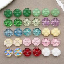 30/50pcs 10mm Clear Faceted Acrylic Four-Leaf Clover Beads With Holes For DIY Bracelet & Phone Strap Making, Lucky Charm Accessories.