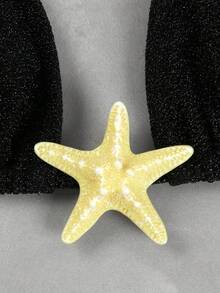 海岛度假风奢华黑色亮片海星比基尼，挂脖系带高弹亲肤泳衣，浪漫约会装扮 - 黑色 - 查看 4