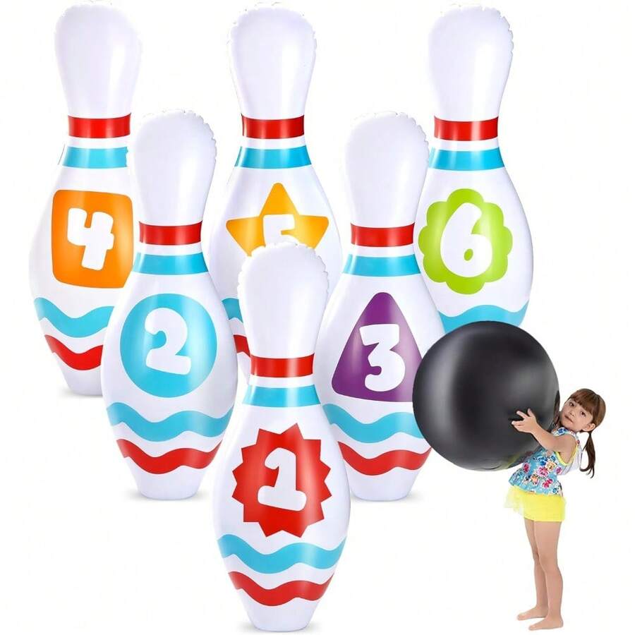 JOYIN Juego de bolos inflables gigantes para niños y adultos juegos de fiesta de cumpleaños de Navidad juguetes de educación para niños - 223233553 - Ver 1