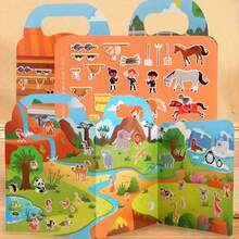 Reusable Children's Sticker Book | Double-Sided Waterproof Design With Animal, Equestrian Club And Sports Themes | Educational Learning Activities | Suitable For Ages 3+ | Diverse Themes, Fun Stickers - Multicolor - View 5