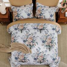 7 Pieces Purple Floral Comforter Set King Size, Soft Microfiber Camel Bed In A Bag Comforter Set With Sheets For All Season,Home ,Bedroom Decor ,Perfect Gift For Valentine's Day, Women's Day & Weddings ,Essential Household Supplies - Lạc đà - Xem 2