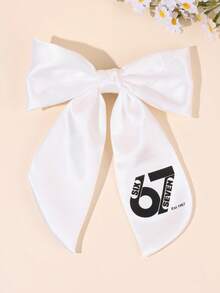 1 chiếc kẹp tóc nơ trắng, thích hợp cho bé gái, phụ kiện kẹp tóc cá sấu thời trang, quà tặng hàng ngày và dự tiệc cho bé gái. - trắng - Xem 2