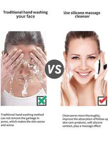 1pc Upgraded Silicone Facial Cleansing Brush - Deep Exfoliation And Beard Cleaning - Daily Care And Travel Use - Silicone Facial Brush - Suitable For All Skin Types Men & Women - Double-Sided Design | Low Allergenicity | Easy To Clean - Multicolor - View 5