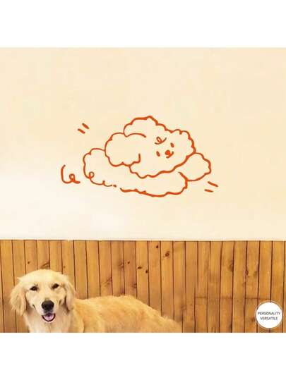 Charming Cloudy Dog Wall Stickers Creative Ins-Inspired Cute Patterns Removable Decor For Decorating Pet Stores Selfie Mirrors And Glass Surfaces