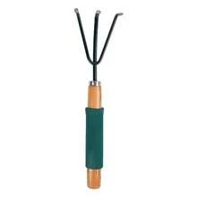 Green Blade 1x Brown Cushion Grip Handle Hand Rake - Small Mini Weeding Digging Planting Garden Border Gardening Tools Set - Green - View 5