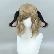 Cute Rabbit Ears Headband Long Furry Dog Ears Animal Cosplay Headband (D Black) - DBlack - Ver 5