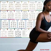 23pcs/Set Full Body Workout Kit, Fitness Challenge, Workout Guide Cards, Professional Full Body Exercise Accessories, Fitness Challenge Gymnastics Training, Home Weight Loss Guide Cards, Frameless Design, Size 8" X 10"