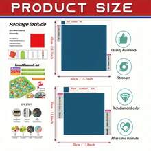 Dipinto di diamanti 5D Paesaggio invernale notturno, renne coperte di neve e scena di cielo stellato e luna, mosaico di diamanti completo, decorazione per la casa, regalo creativo fatto a mano, ravviva l'atmosfera invernale accogliente - Multicolore - Visualizzare 4