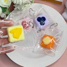 方形布丁硅胶慢回弹玩具，超柔软慢回弹，缓解压力，高品质礼物，生日礼物，圣诞礼物，完美礼物 - 彩色 - 查看 3