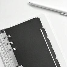 Zelten RefillS - - - Loose Leaves For A6 Cover Ring Binder/Personal Organizer/Planner(A6 6 Holes, Divider Horizontal Black Paper) - DividerHorizontalBlackPaper - View 4