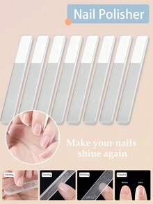 Upgraded Nano Glass Nail File And Nail Polishing Block Professional Crystal Manicure Tool Set, Suitable For Natural Nails - Clear - View 2