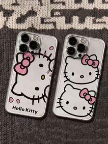 SANRIO IP Character Fashion 2pcs Hello Kitty Transparent Space Case Shock-Proof Phone Case Compatible With Apple Birthday Gift - Clear - View 1