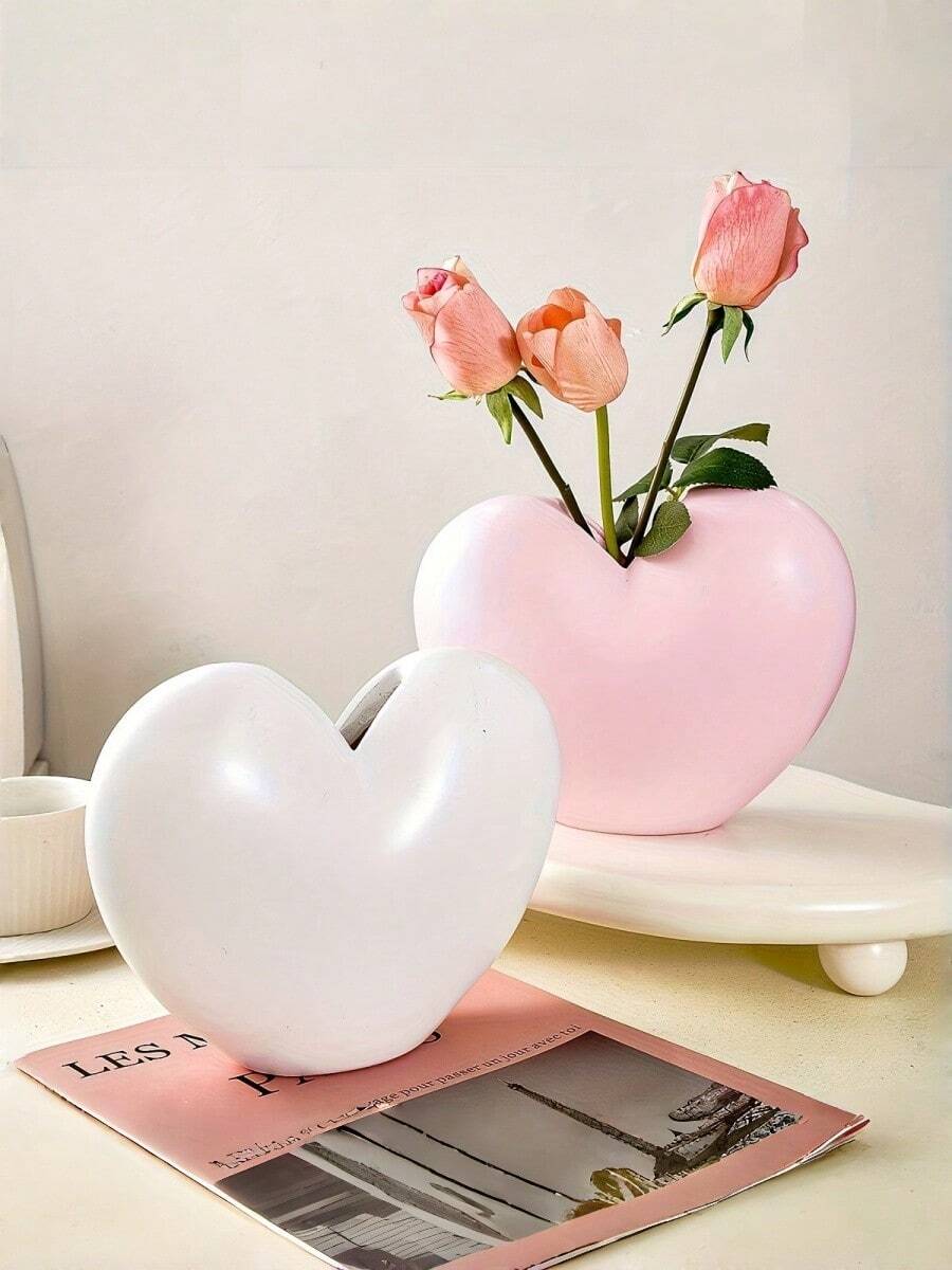 Decorative Resin Vase - White, Suitable For Home Decor, Bedroom, Office & Dorm, Storage, Wedding Decor, House Decoration, Jewelry Storage, Party Decor, Great Gift