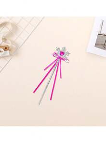 Anime Movie Ice Princess Costume Snow Magic Wand, Cosplay Princess Snow Flake Ribbon Scepter, Birthday Party Cartoon Snow Fairy Wand, Multiple Styles Available, Costume Scepter