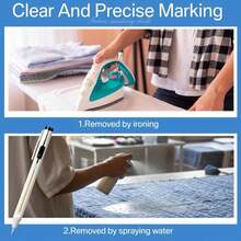 Motiskyy 28 Pcs Chalk Pencil Refillable Cartridge Set, Sewing Chalk Pen And White Refill Tailors Pencil For Marking Fabric Patterns - 白色 - 查看 5