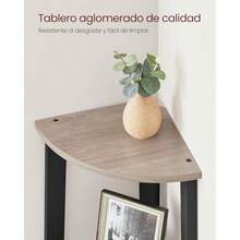 VASAGLE ULLS034M01 - Soporte de Esquina de 4 Nive Estante de Escalera Industrial Soporte para Plantas para Sala de Estar Oficina Cocina Gris y Negro - Greigenegro - Ver 6