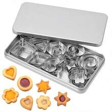 1 Box 30 X Cookie Cutters, Fondant Cookie Cutters,Ten Shapes In Three Sizes Each, Suitable For DIY Birthday Cakes And Cookies, Square, Circle, Triangle, Diamond, Etc,DIY Mini Christmas Baking Mould Valentine'S Day Valentines - Nhiều màu - Xem 12