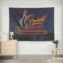 Treaty Oak Revival Neon Sign Wall Tapestry – Retro Vintage Home Decor For Bedroom - 彩色 - 查看 3