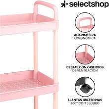 CYPNSELECTSHOP Organizador de 3 Niveles con Ruedas Universal Carrito de Almacenamiento de Plástico Rodante Multiusos Fácil de Montar Utilidades para Baño HG55C22Fashion - 219361235 - Ver 5