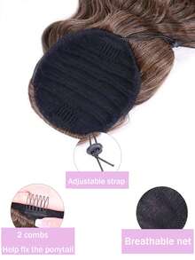 Claw Clip Drawstring Ponytail Extensions, Wavy Curly Fake Ponytail, Human Hair Clip-In Ponytail Wig, Easy To Create Fluffy Natural Hairstyle, Ideal For Daily Styling And Party Occasions - S4 - View 13