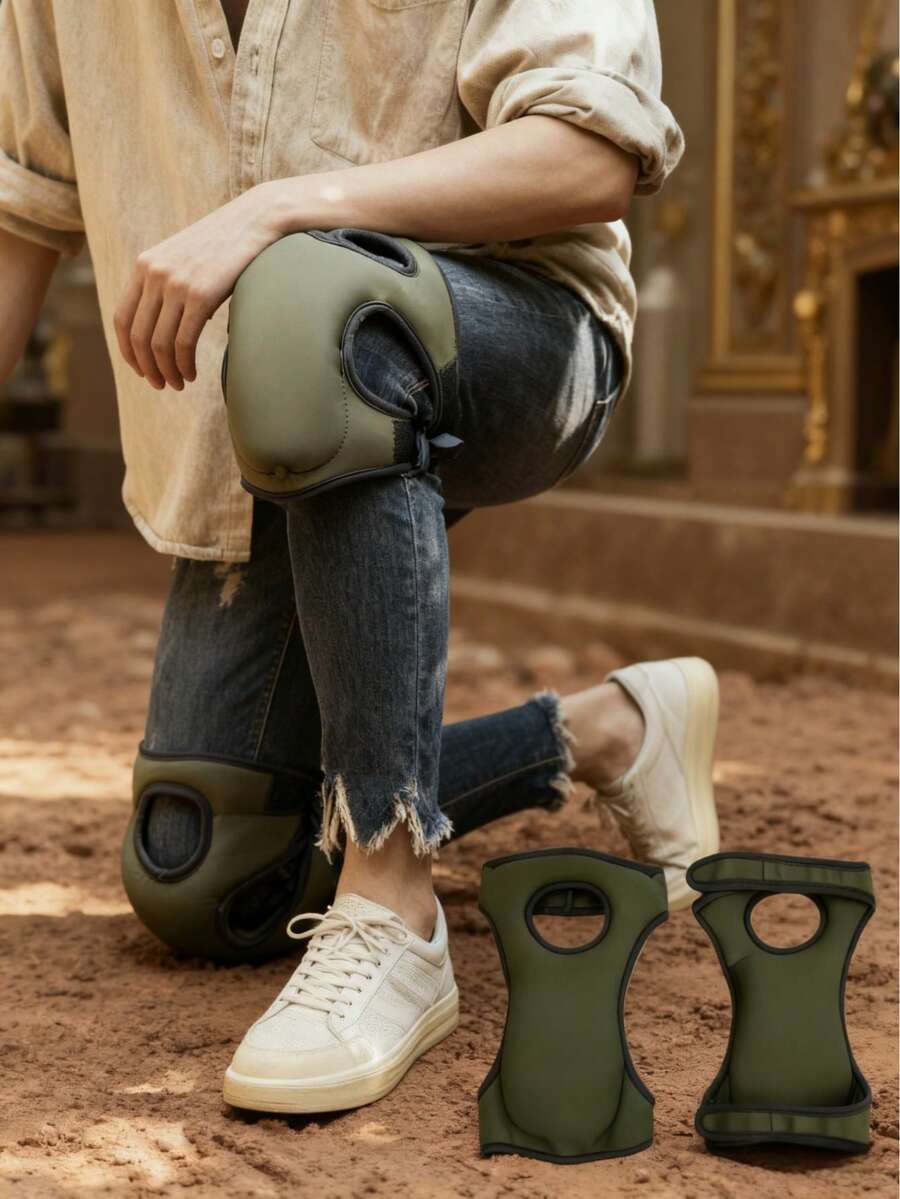 Wear-Resistant And Scratch-Resistant Knee Pads, Kneeling Pads, Garden Pruning Knee Pads, Cushioned Support And Scratch-Resistant Knee Pads, Ergonomic Fit, Easy-To-Clean Surface To Protect Knees, Durable Kneeling Protection, Buckle Closure And Textured Surface To Ensure Stability - Comfortable For Long-Term Use, Plant Garden Home Supplies, New Sturdy And Durable Construction - Multicolor - View 1