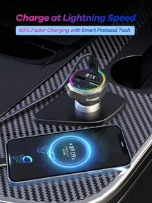 REMAX USB C Bluetooth Adapter For Car, AUX Wireless FM Radio Transmitter, PD 30W Dual Port Fast Charger, Hands-Free Calling & Audio Receiver, MP3 Music Player, QC3.0 & Type-C PD USB Charger, Colors LED Backlit, TF Card Supported, Fast Charging Cigarette Lighter, Car Accessories, Super Practical Car Stuff - C63 - View 10